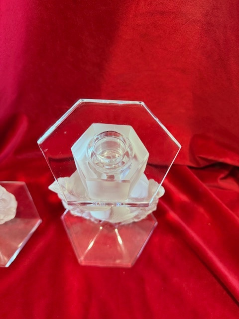  Maison Lalique - Pair Of Crystal Candlesticks, Tit Model-photo-3