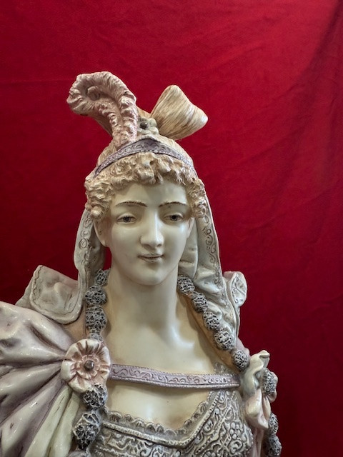 Bust Of A Young Elegant Victorian Woman, Art Nouveau, 19th Century-photo-2