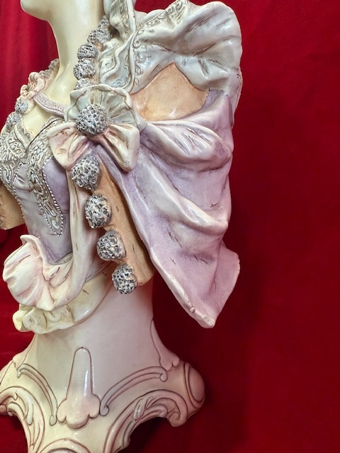 Bust Of A Young Elegant Victorian Woman, Art Nouveau, 19th Century-photo-2