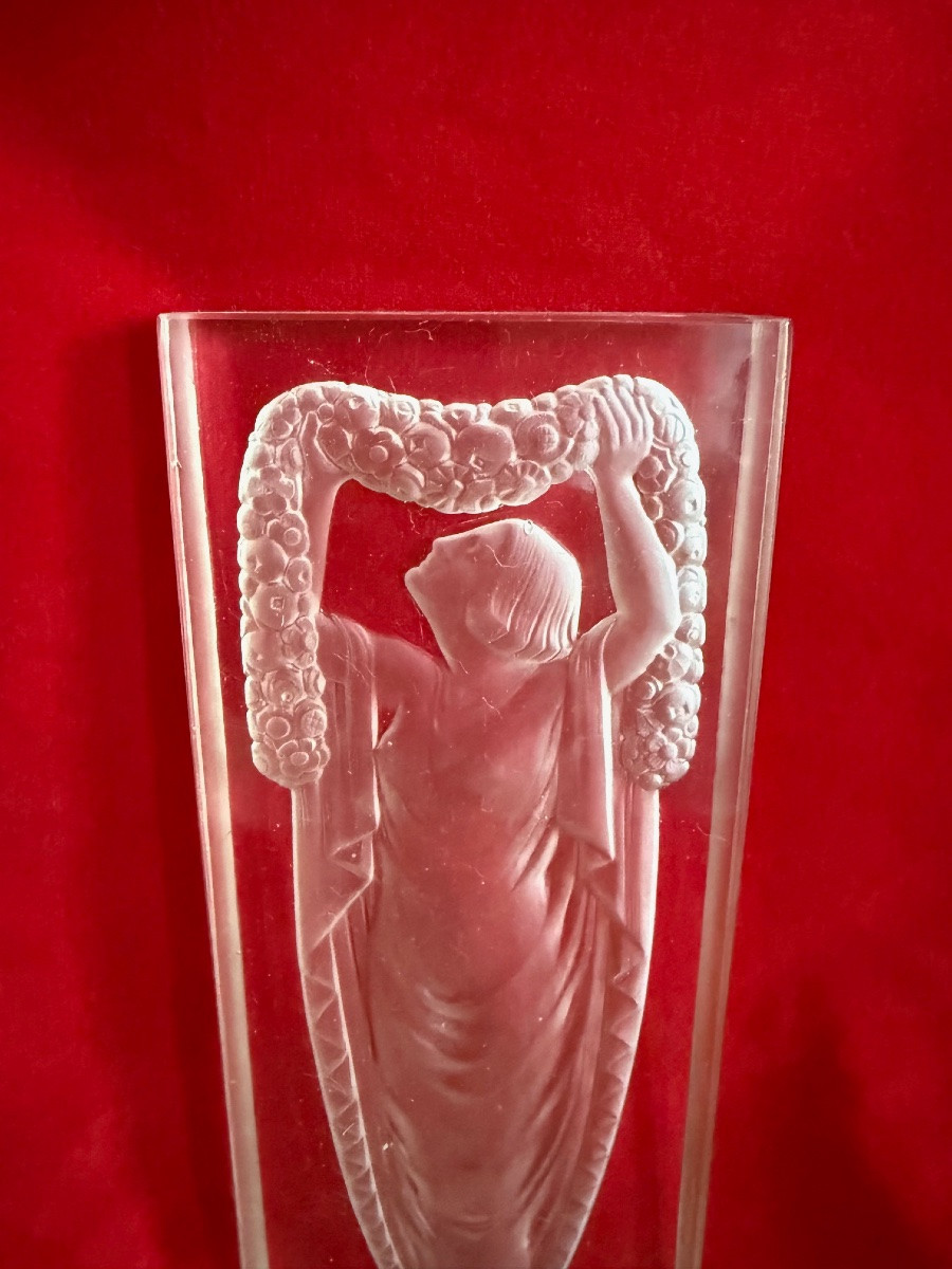 Vincent Hettier Art Deco Glass Plate 1930-photo-2