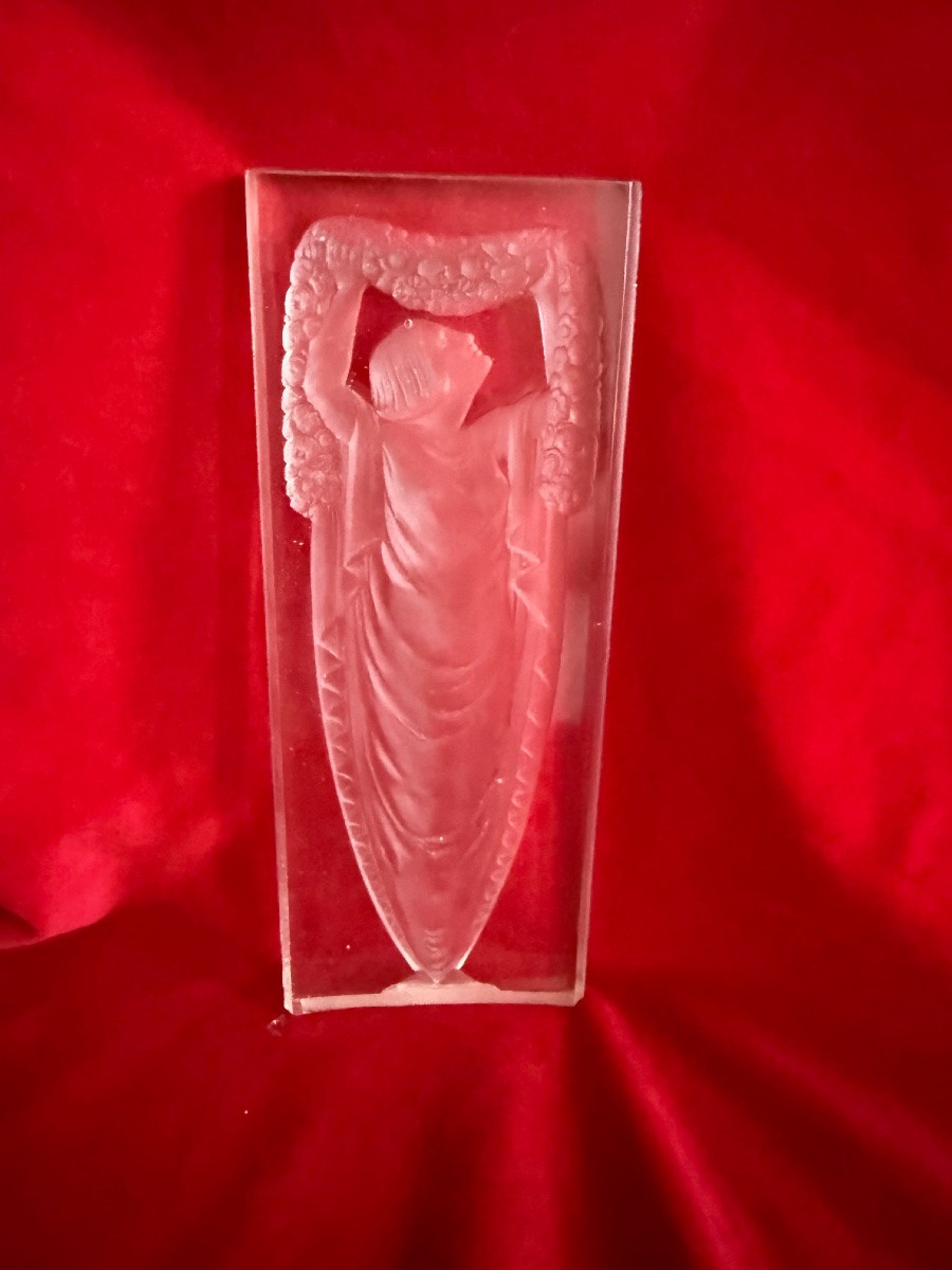 Vincent Hettier Art Deco Glass Plate 1930-photo-4