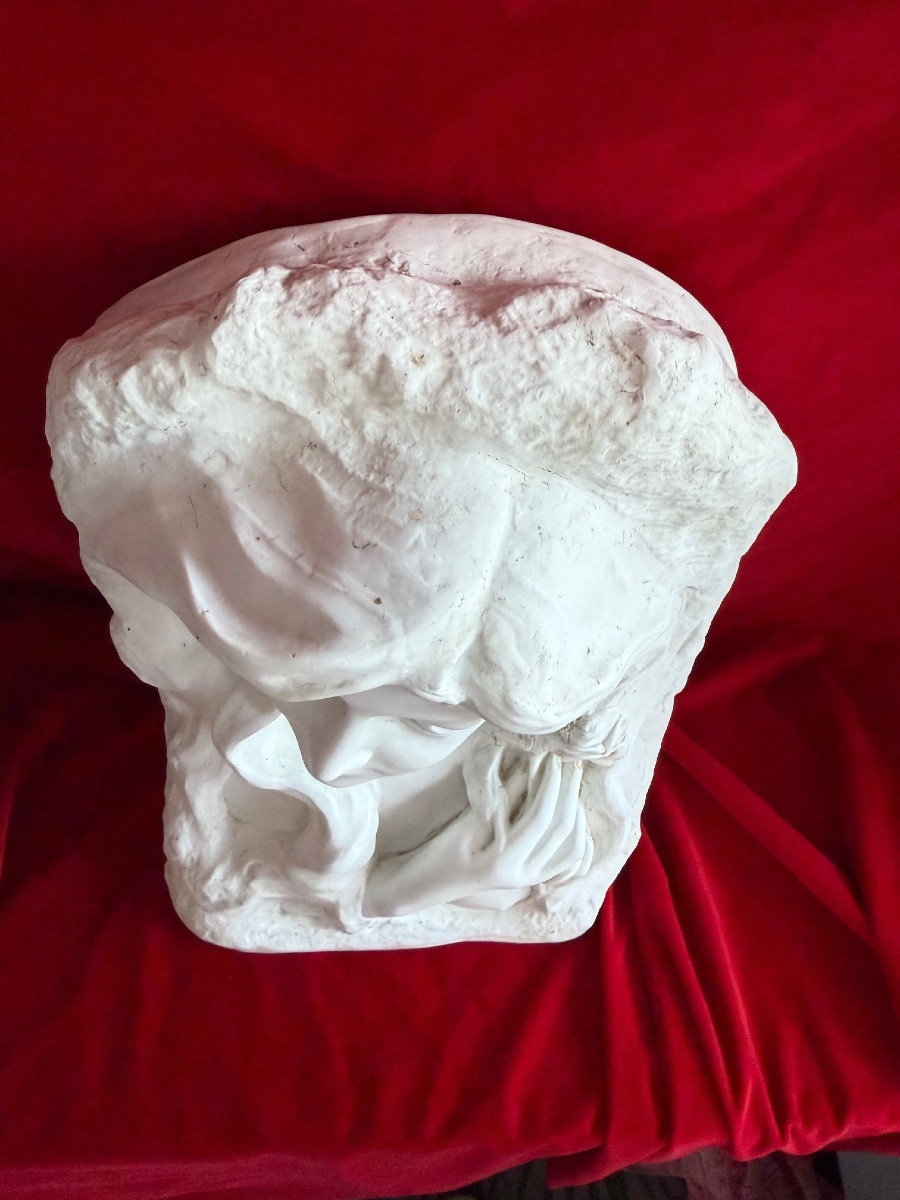 Art Nouveau Porcelain Statue Bust 1900 By Lebrun-photo-3