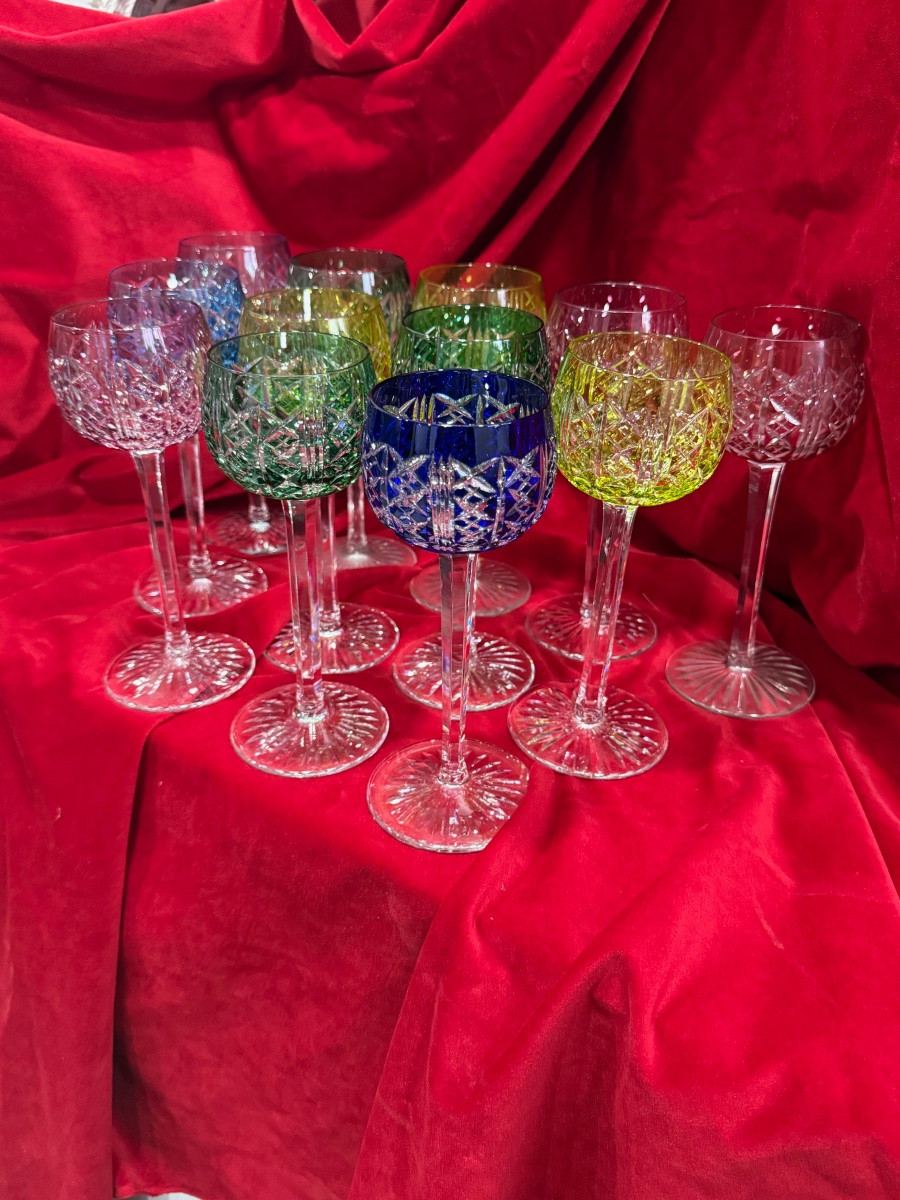 Saint Louis Set Of 12 Crystal-colored Wine Glasses -photo-2