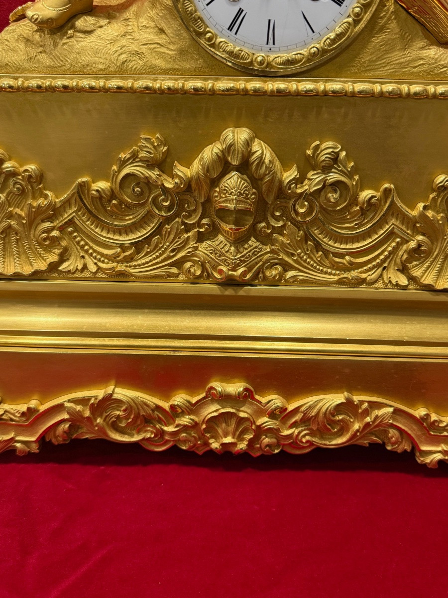 PENDULE EN BRONZE DORE RAINGO DECOR RENAISSANCE XIX ème-photo-2