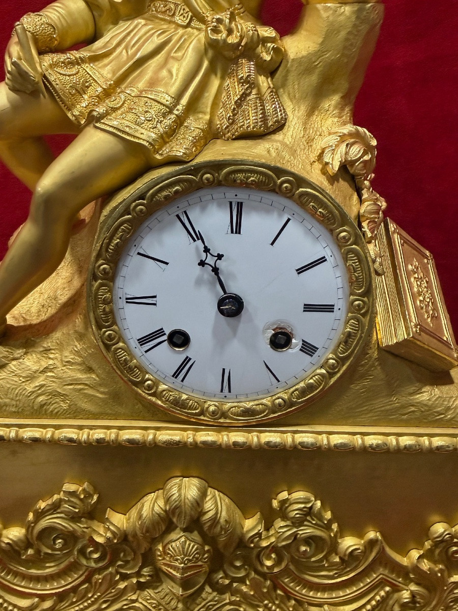 PENDULE EN BRONZE DORE RAINGO DECOR RENAISSANCE XIX ème-photo-3