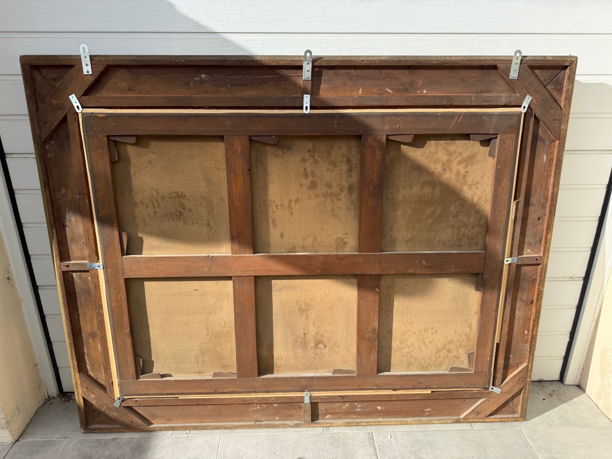 IMPOSANT TABLEAU HUILE SUR TOILE XIX ème d'après Govaert FLINCK Agar et Ismael-photo-2