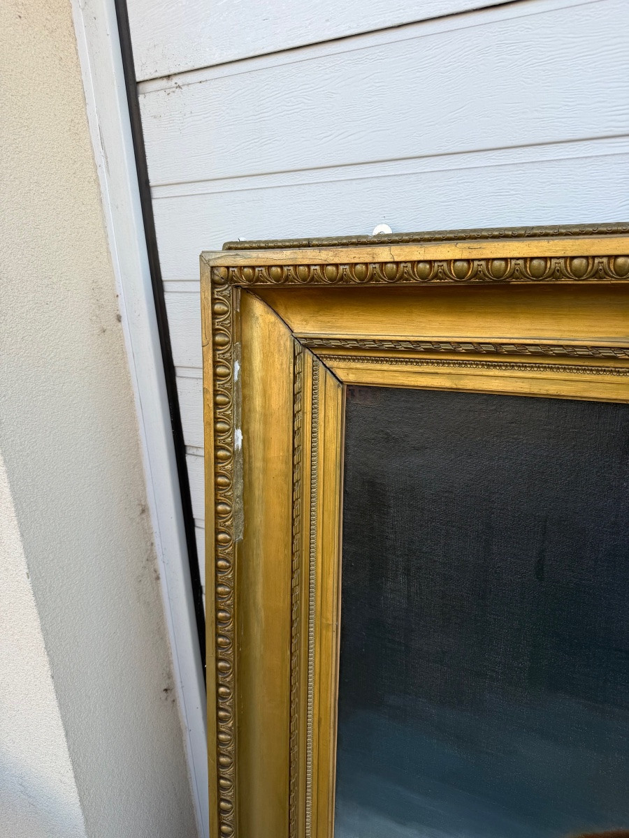 IMPOSANT TABLEAU HUILE SUR TOILE XIX ème d'après Govaert FLINCK Agar et Ismael-photo-5