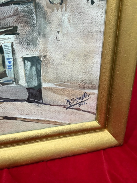 Watercolor Painting View Of Montmartre Sacred Heart Paris-photo-1