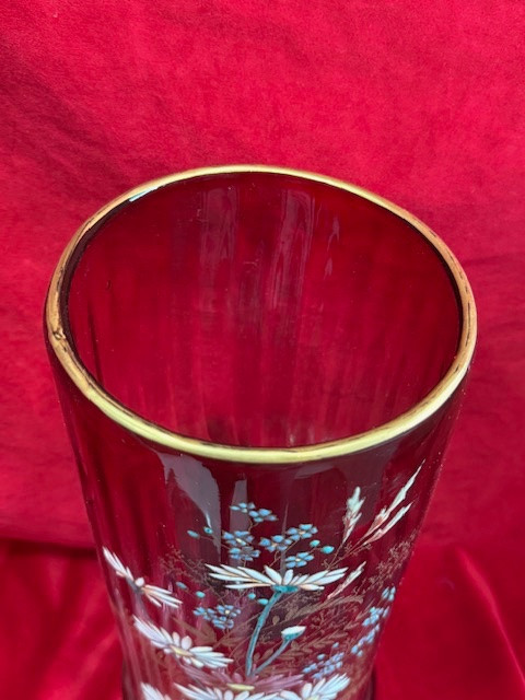 Imposing Enameled Glass Vase Legras Montjoye-photo-2