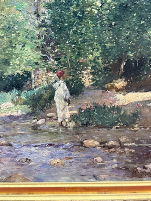 Painting Oil On Canvas Orientalist Maurice Bompard-photo-3