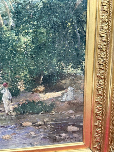Painting Oil On Canvas Orientalist Maurice Bompard-photo-5