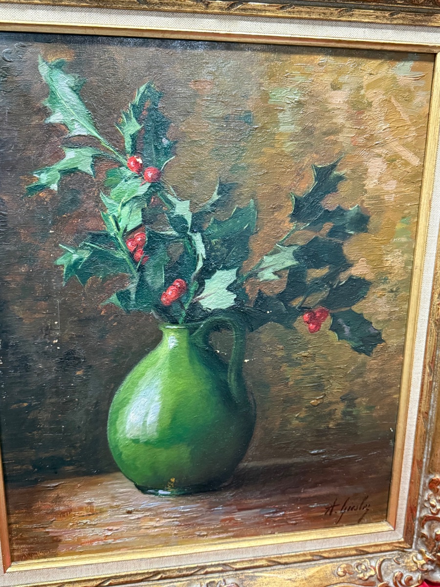 Oil On Canvas Still Life Painting By Anne Giesler, An Artist From Alsace-photo-3