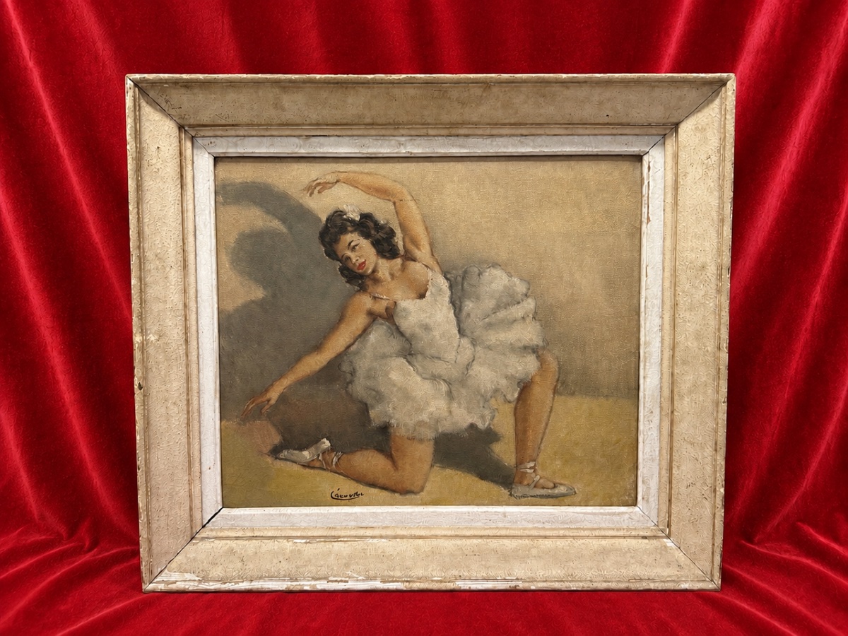 Oil On Canvas Painting By César Vilot: Ballerina