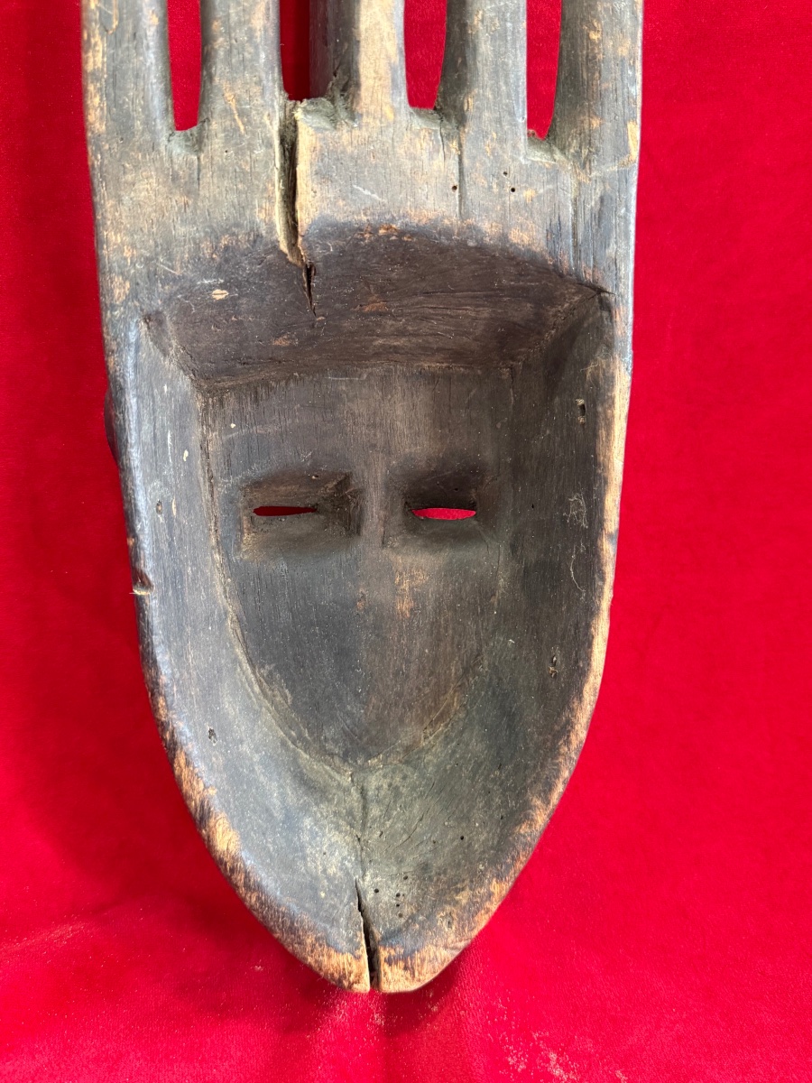 MASQUE AFRICAIN ANCIEN MALI BAMANA NTOMO-photo-2
