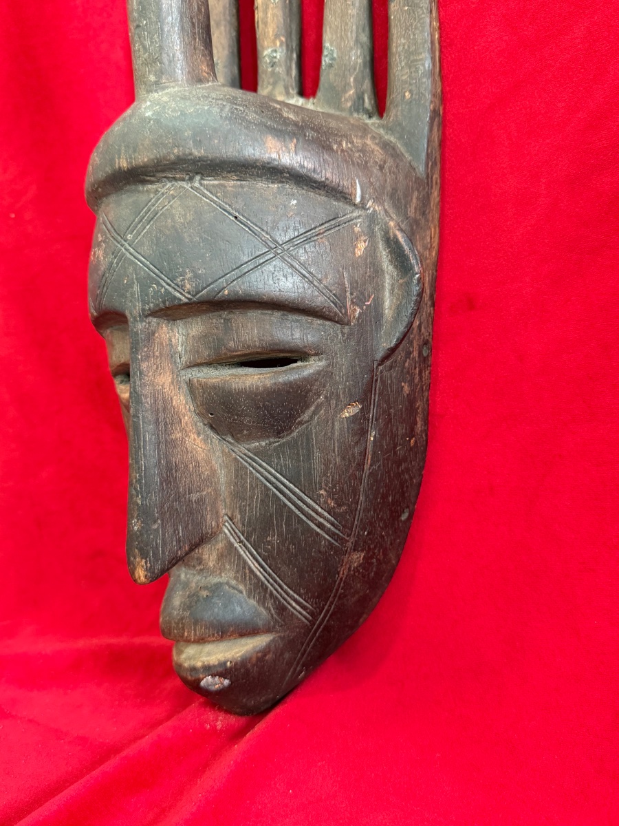 MASQUE AFRICAIN ANCIEN MALI BAMANA NTOMO-photo-1