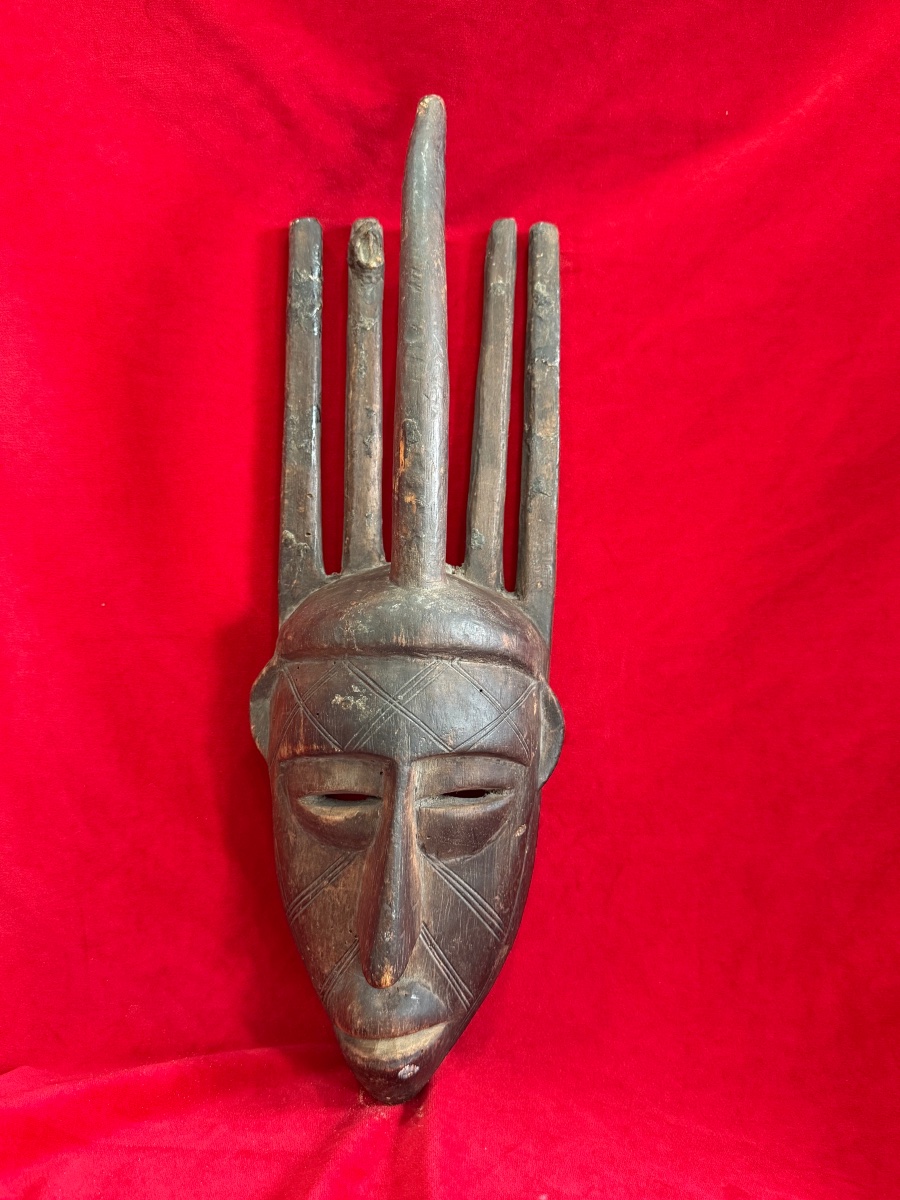 MASQUE AFRICAIN ANCIEN MALI BAMANA NTOMO