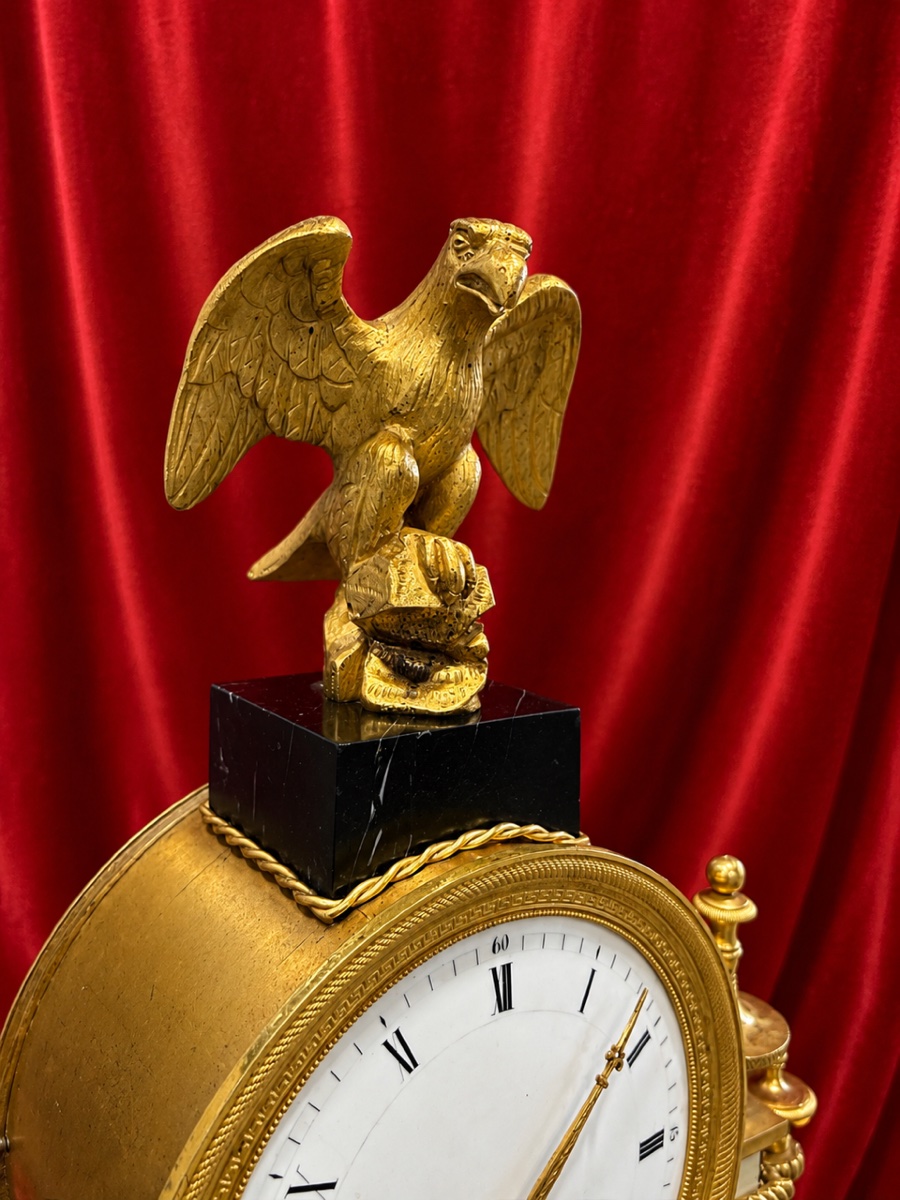 Louis XVI-style Gilded Bronze Porch Clock, 18th Century-photo-2