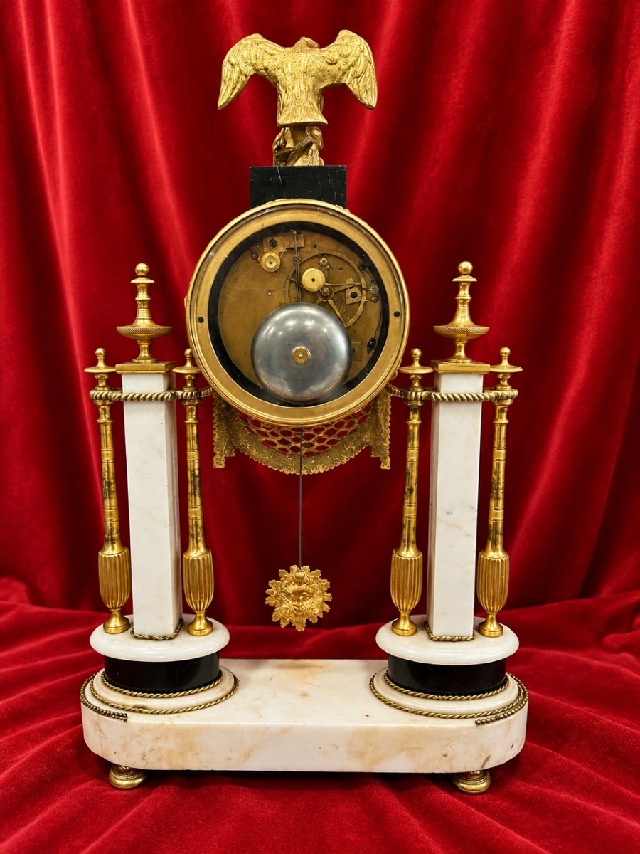 Louis XVI-style Gilded Bronze Porch Clock, 18th Century-photo-3