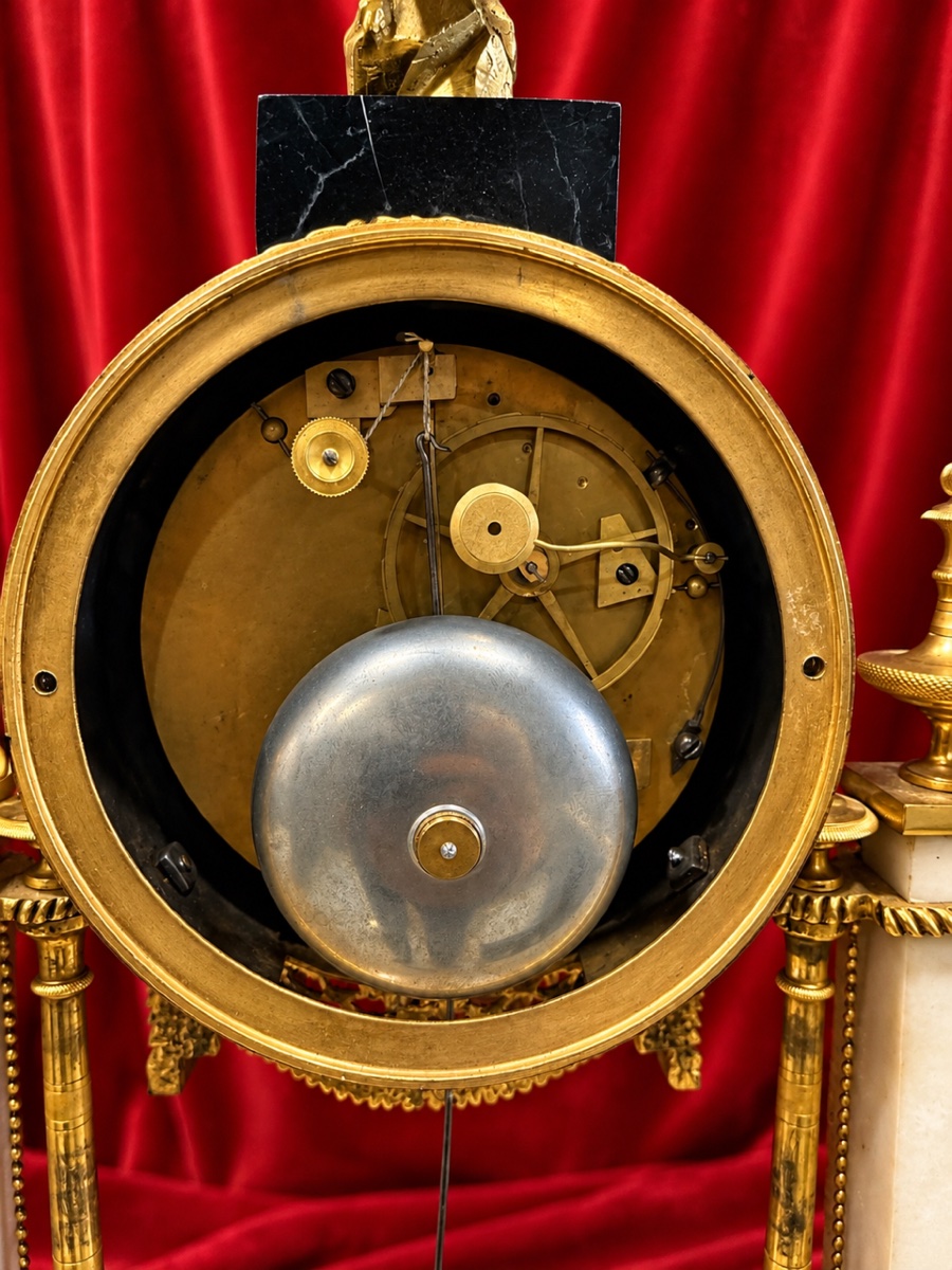 Louis XVI-style Gilded Bronze Porch Clock, 18th Century-photo-4