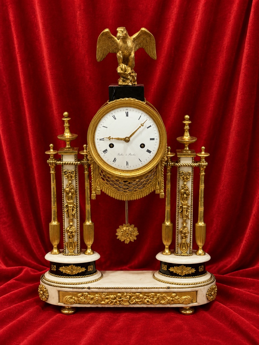 Louis XVI-style Gilded Bronze Porch Clock, 18th Century