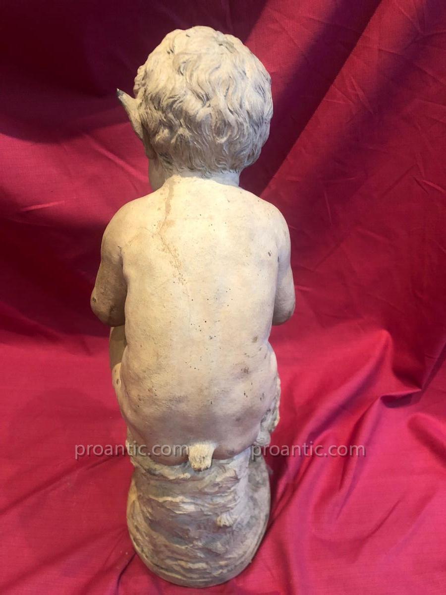 Sculpture Satyre En Terre Cuite-photo-3