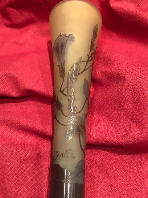 Emile Gallé Art Nouveau Glass Paste Vase-photo-4