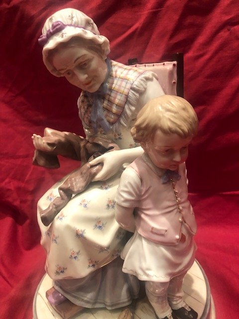 Gros Groupe En Porcelaine Allemande -photo-4