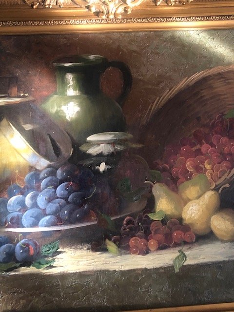 Enorme Tableau Nature Morte Georges Duval Huile Sur Toile-photo-4