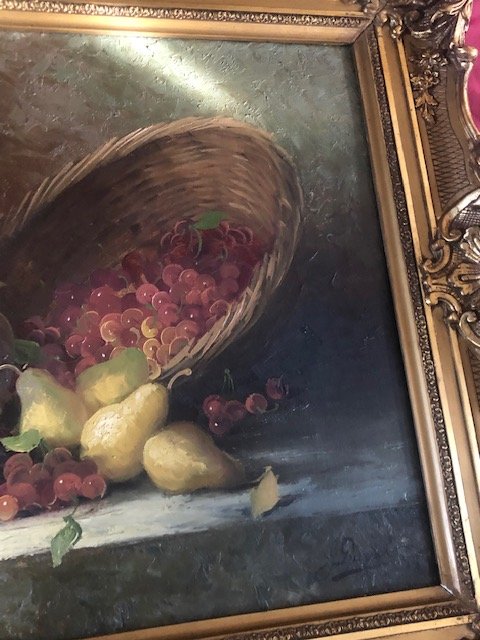 Enorme Tableau Nature Morte Georges Duval Huile Sur Toile-photo-5