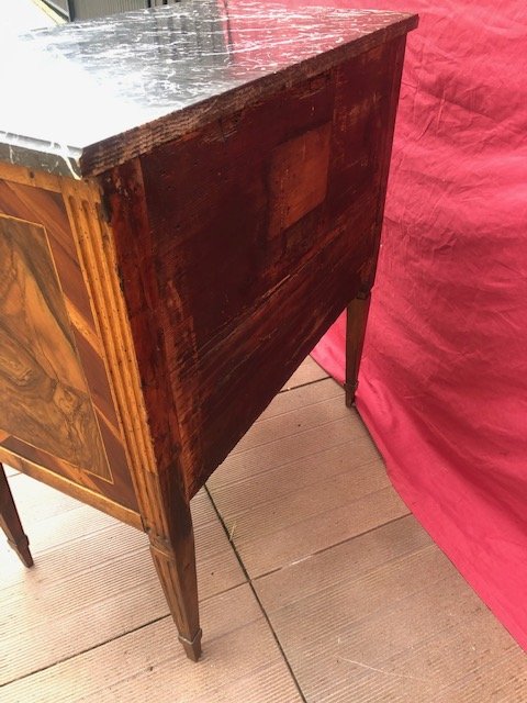 Petite Commode époque Louis XVI Marqueterie-photo-4