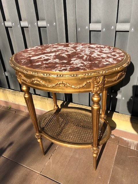 Console Table Golden Wood Napoleon III XIX
