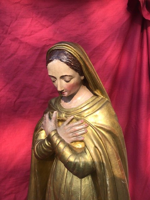 Imposing Virgin Wood Dore XIX Eme-photo-3