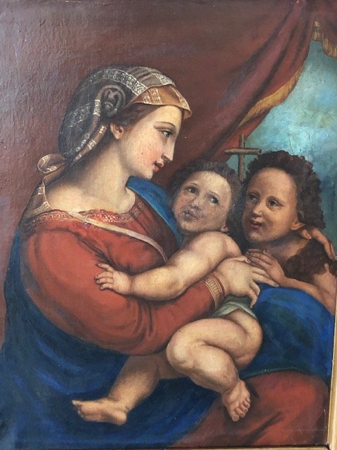 Tableau Huile Sur Toile XVIII ème Saint Jean Batiste-photo-2
