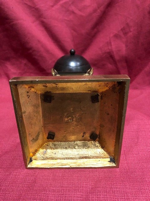 Pendule  Empire Bronze Dore Globe Terrestre-photo-4