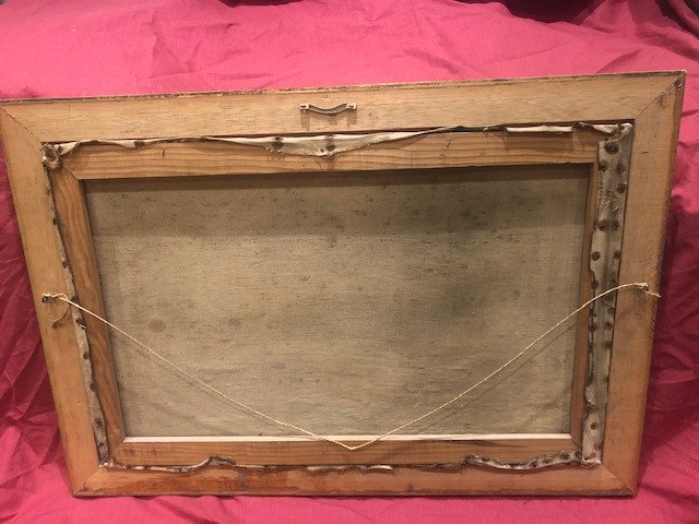 Grand Tableau Marine Huile Sur Toile XIX Eme-photo-2