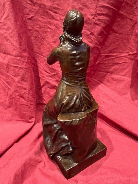 Bronze Sculpture Paul Dubois 1829-1905 And Barbedienne - The Faith XIX-photo-3