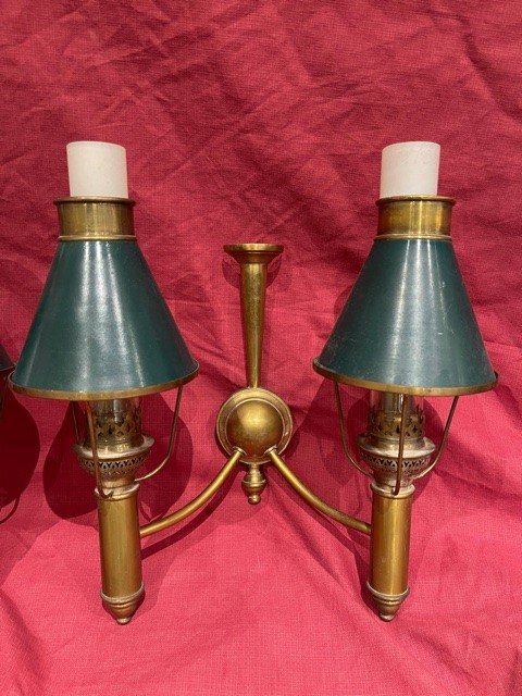 Pair Of Quinquet Wall Lights-photo-2