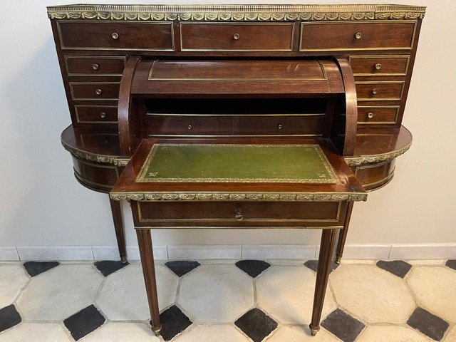 Bonheur Du Jour Style Louis XVI Acajou époque Napoleon III XIX Eme-photo-2