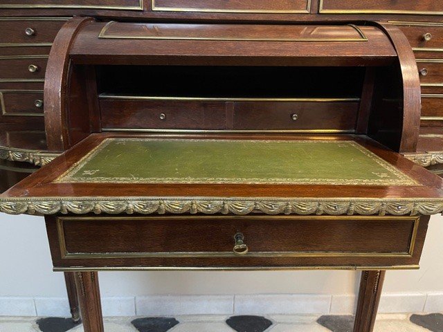 Bonheur Du Jour Style Louis XVI Acajou époque Napoleon III XIX Eme-photo-3