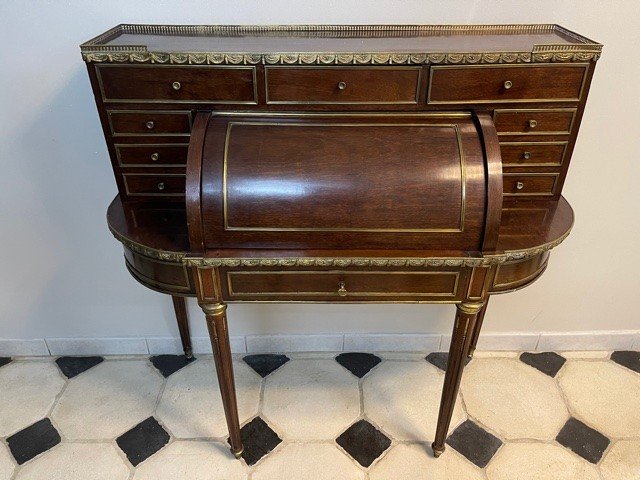 Bonheur Du Jour Style Louis XVI Acajou époque Napoleon III XIX Eme-photo-4