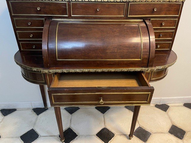 Bonheur Du Jour Style Louis XVI Acajou époque Napoleon III XIX Eme-photo-2