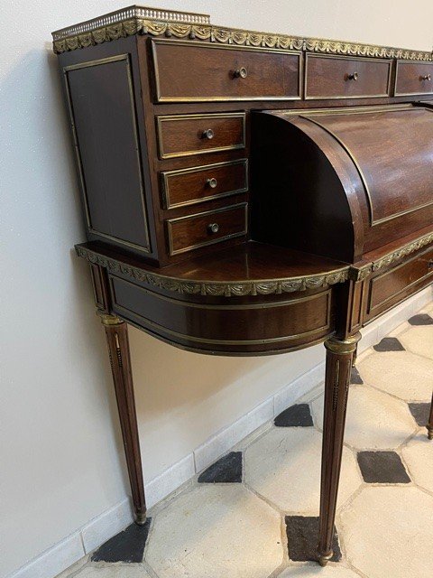 Bonheur Du Jour Style Louis XVI Acajou époque Napoleon III XIX Eme-photo-3