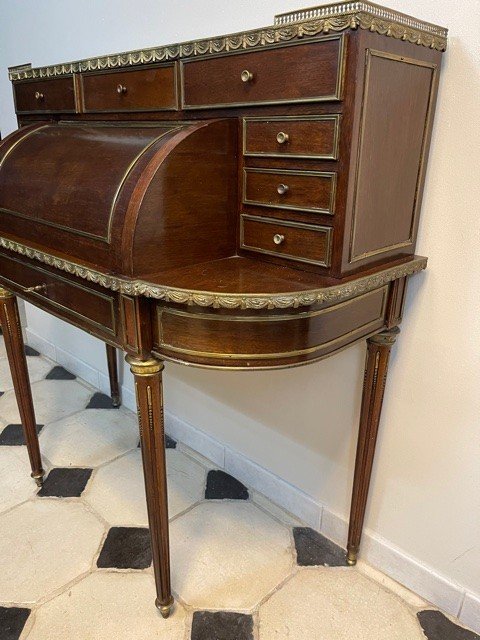 Bonheur Du Jour Style Louis XVI Acajou époque Napoleon III XIX Eme-photo-4