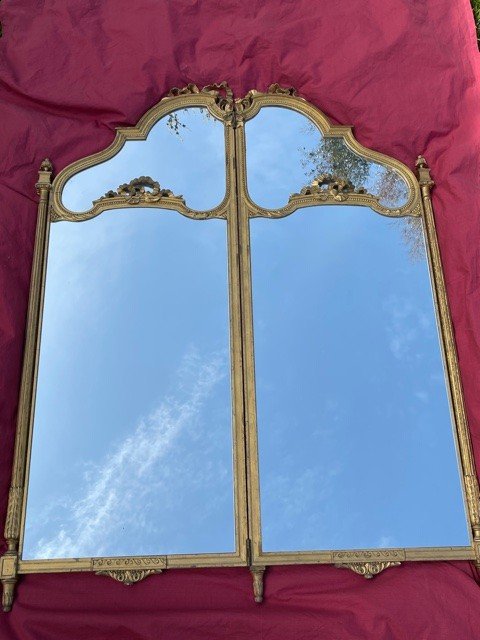 Louis XVI Style Golden Wood Mirror Screen