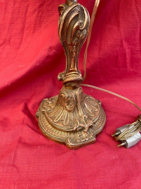 Lampe Bougeoir 3 Feux En Bronze De Style Louis XV-photo-3