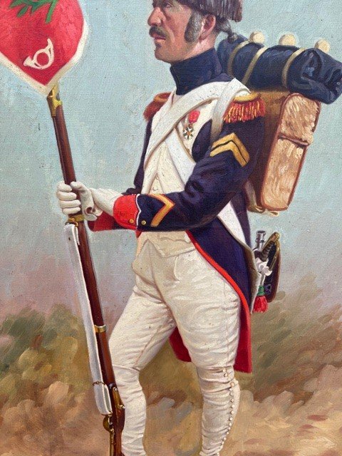 Large Grenadier Painting Of The Imperial Guard Of The Emperor Napoleon 1st-photo-4