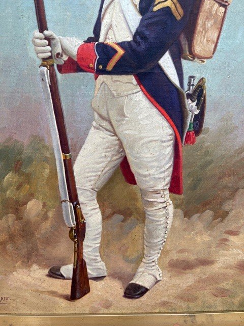 Large Grenadier Painting Of The Imperial Guard Of The Emperor Napoleon 1st-photo-1