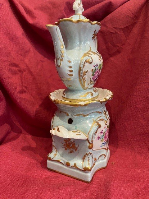 Tisanière Théière Porcelaine De Paris Style Louis XV-photo-2