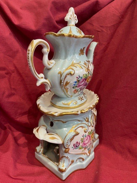 Tisanière Théière Porcelaine De Paris Style Louis XV-photo-3