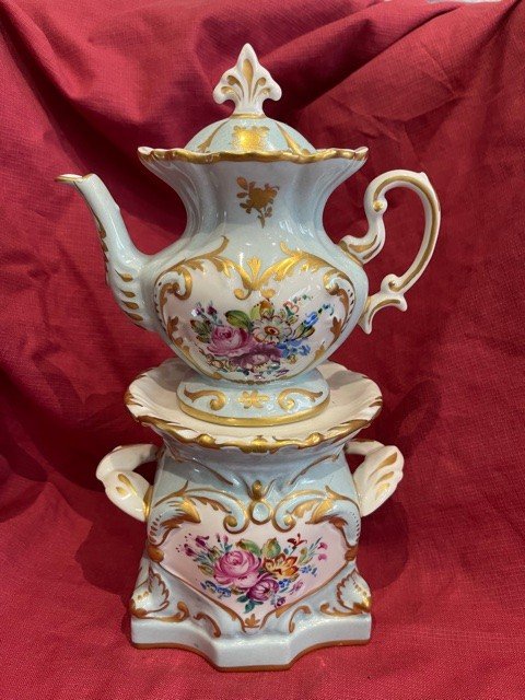 Tisanière Théière Porcelaine De Paris Style Louis XV